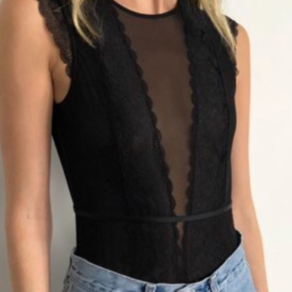 Brandy Melville Black Lace Cynthia Bodysuit